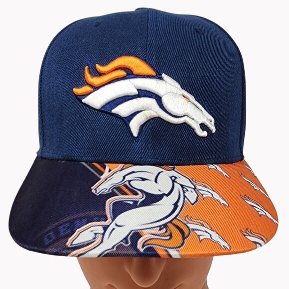 Denver Broncos New Era 9Fifty Snapback Hat Vintage NFL Collection Navy & Orange - Picture 3 of 10